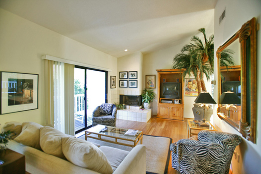 Living room with mountain view