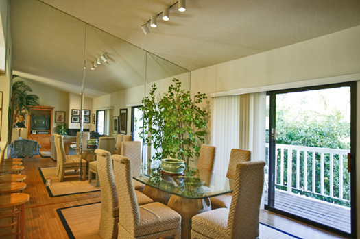 View formal dining area